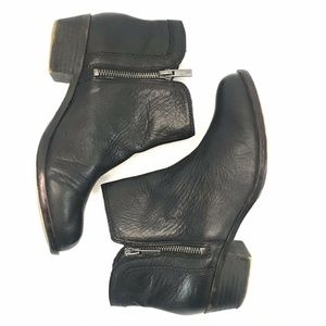 Lucky Brand Breah Leather Double Zip Ankle Boots